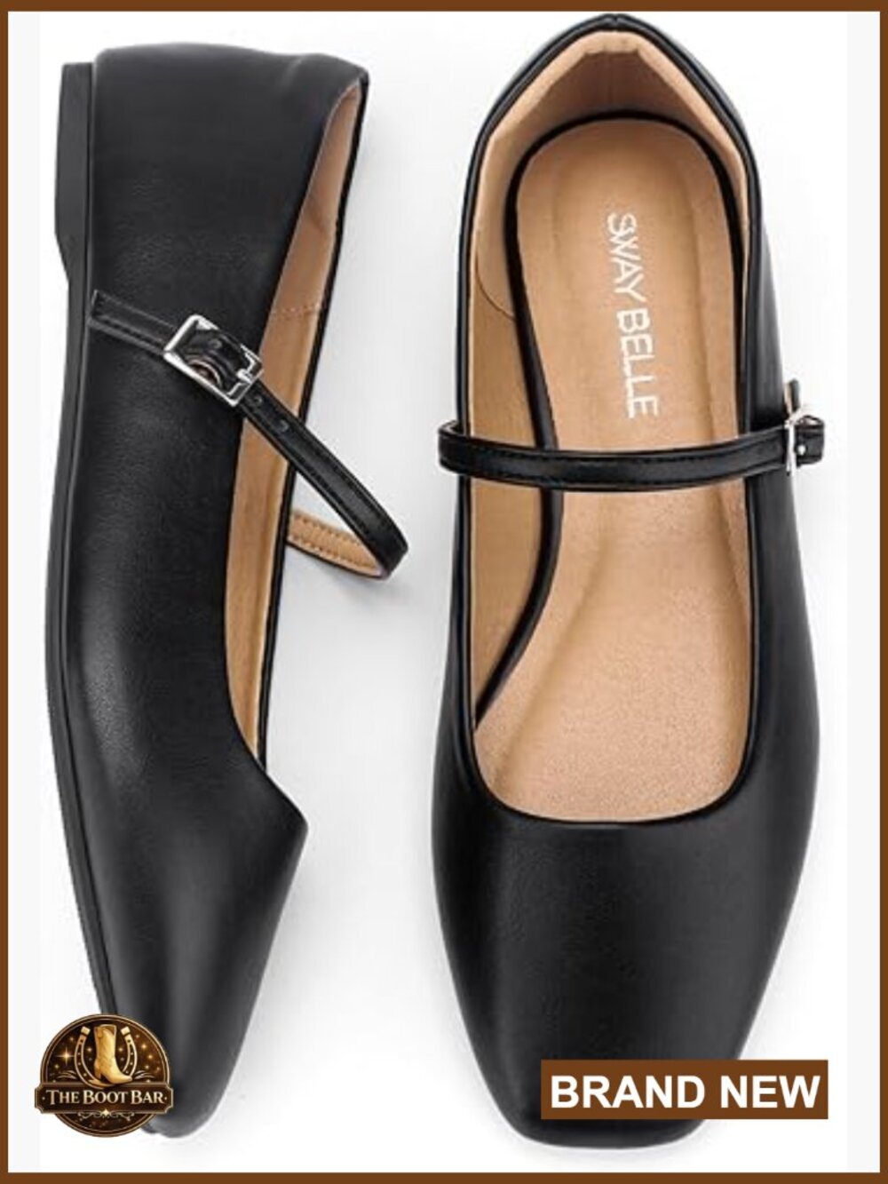 Adjustable Buckle Mary Jane Flats Square Toe Ballet Flats Women's Shoes